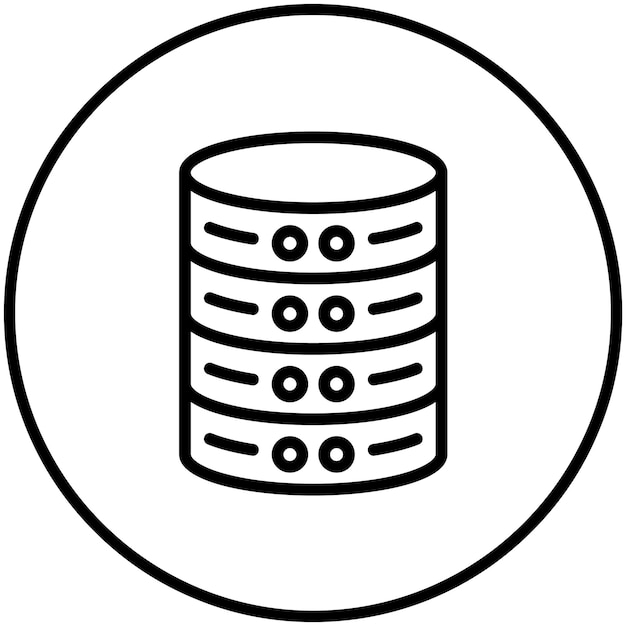Databasikon, vektorikonillustration av ikonset för nätverkande och datadelning