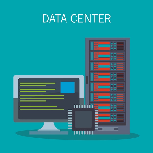 Datacenter computer og mikrochip