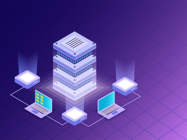 Datacenterkoncept.