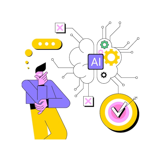 datadriven decision support by ai abstract concept vector illustration