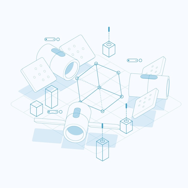Datavisualiseringskoncept, 3D isometrisk vektorillustration