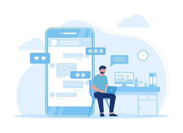Dating app trending concept flat illustration