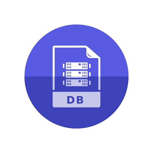 DB File format icon in flat color circle style Extension database queries data server computer