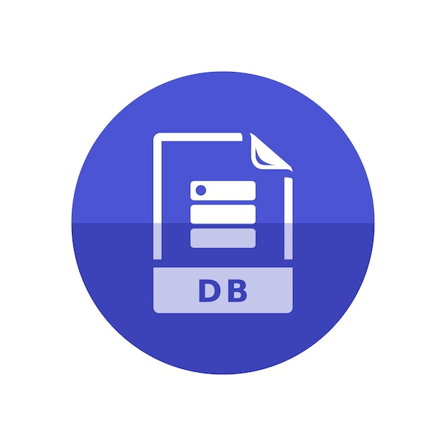DB File format icon in flat color circle style Extension database queries data server computer
