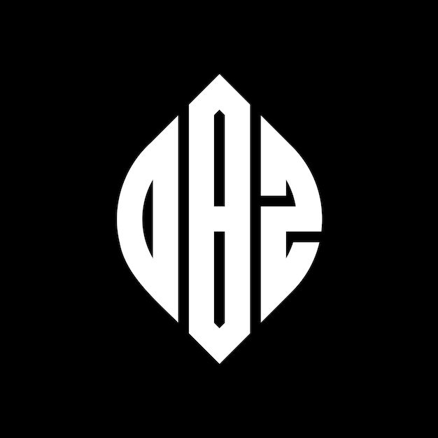 DBZ circle letter logo design with circle and ellipse shape DBZ ellipse letters with typographic style The three initials form a circle logo DBZ Circle Emblem Abstract Monogram Letter Mark Vector