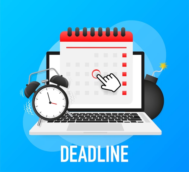 Deadline concept for banner design Calendar reminder Time appointment reminder date concept