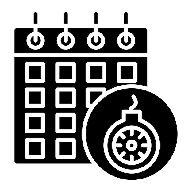 Deadline Glyph Solid Black Illustration