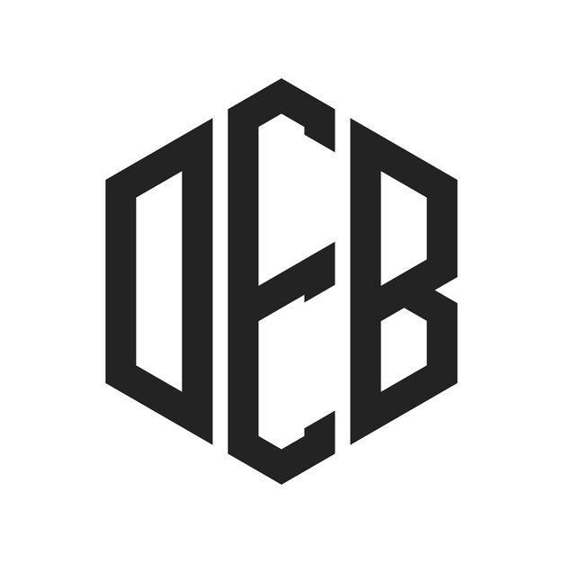 DEB Logo Design Initial Letter DEB Monogram Logo using Hexagon shape