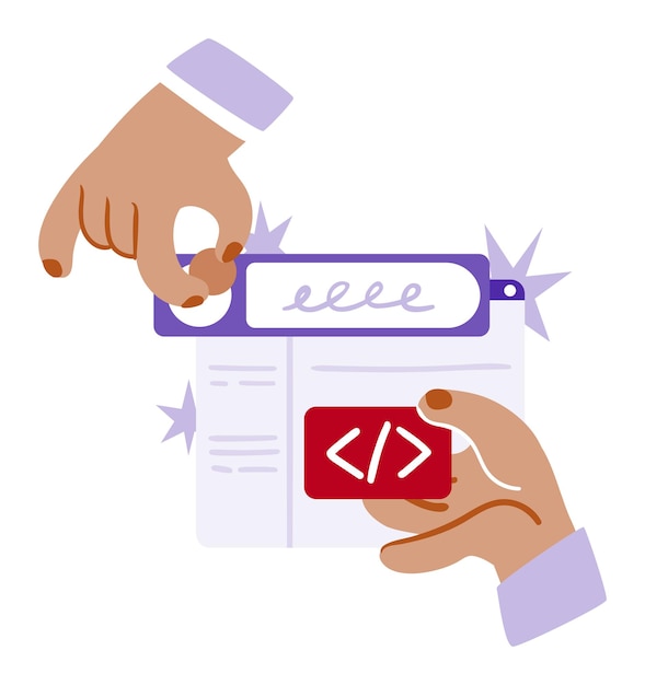Debugging concept illustration with code and bug symbol