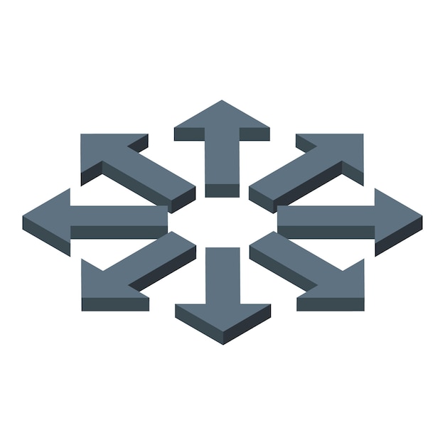 Decentralized platform with arrows pointing in different directions