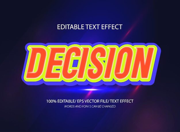Decision 3d editable text effect template