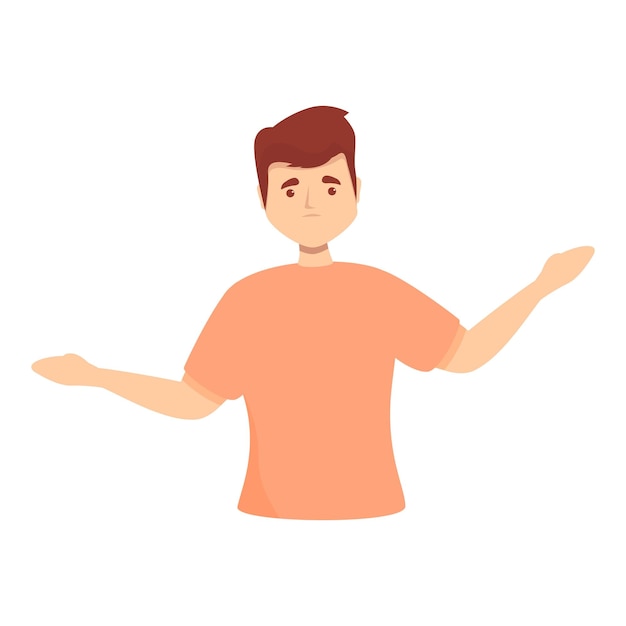 Decision gesture icon cartoon vector Uncertainty ambiguity Complex question