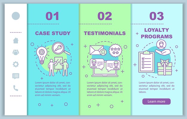 decision making content onboarding mobile web pages vector template