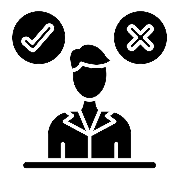 Decision Making Glyph Solid Black Illustration