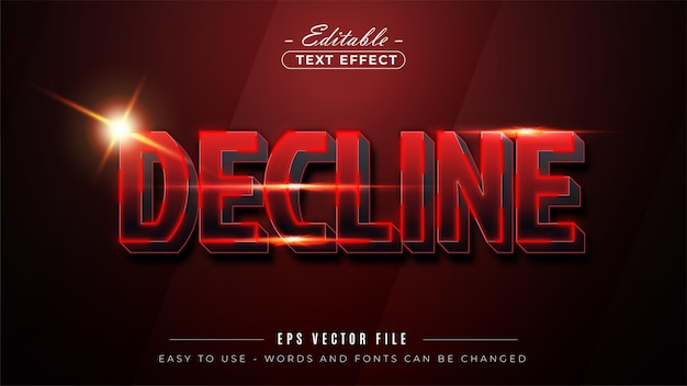Decline bold editable text effect