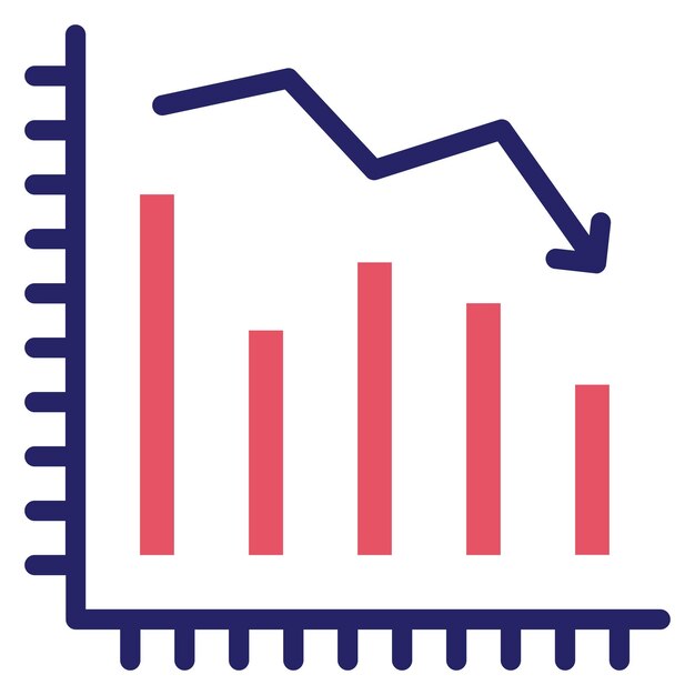 Decline Diagram vector icon illustration of Business iconset