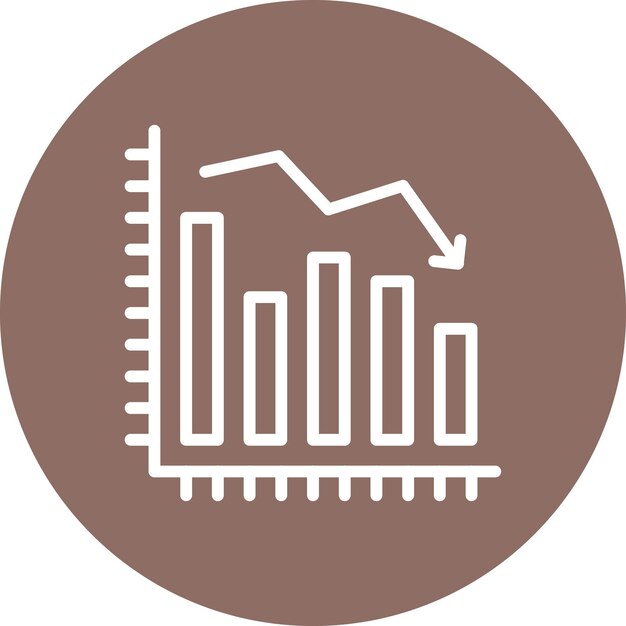 decline diagram vector icon illustration of business iconset