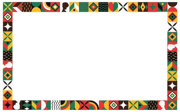 Decorative border design for Black History Month with vibrant patterns vector illustration