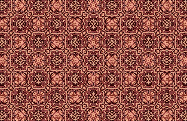 Decorative geometric brown floral fabric pattern