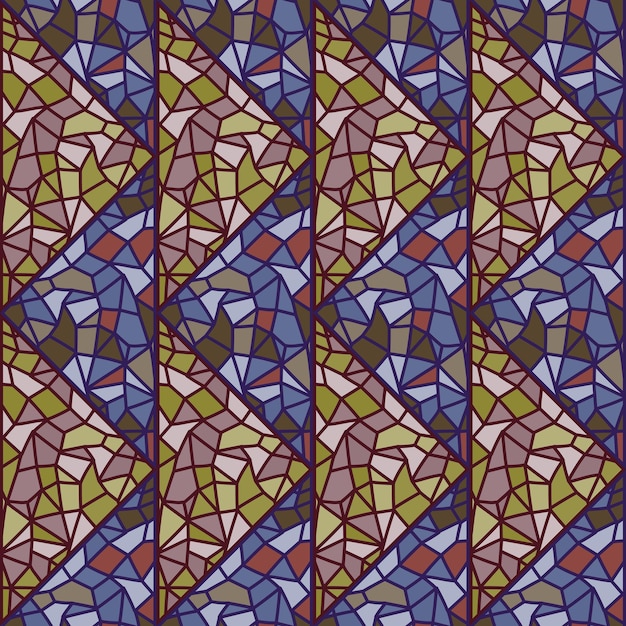 Decorative kaleidoscope seamless pattern Creative optical illusions mosaic ornament