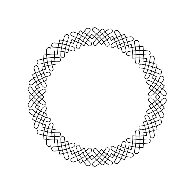 Decorative line art frames for design template Elegant element for design in Eastern style place for text Black outline