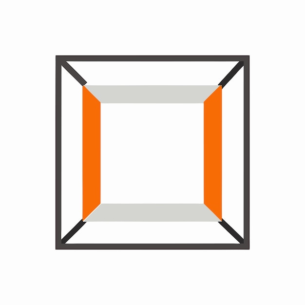 Decorative Ornamental Square Frame Border with Geometric Lines and Nouveau Style Design