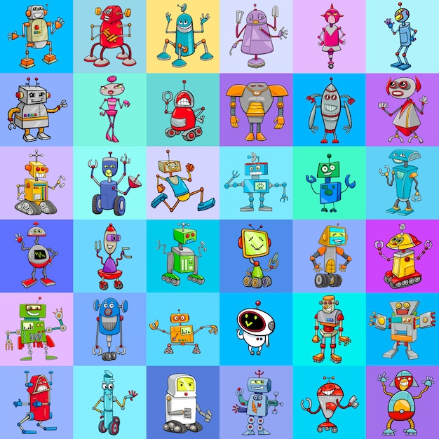decorative pattern design with robots