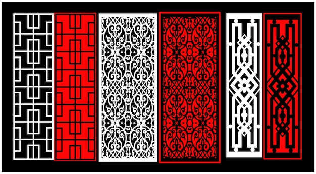 decorative wall panels set jali design cnc pattern laser cutting pattern router cnccutting