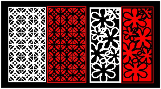 decorative wall panels set jali design cnc pattern