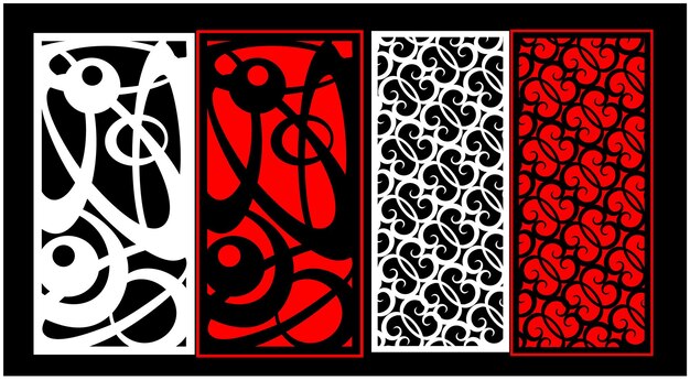 Decorative wall panels set Jali design CNC patternlaser cutting patternrouter CNCcuttingJali Lase