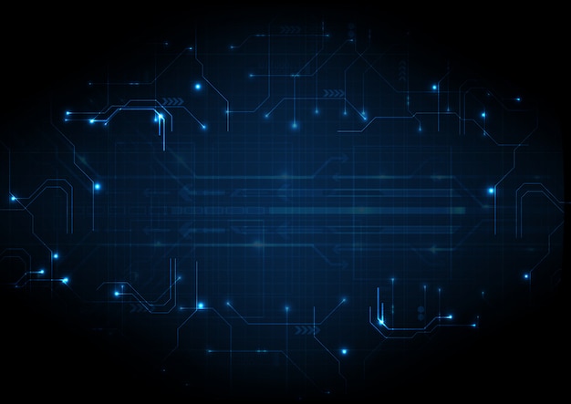 Deep Blue Futuristic Game Circuit Background