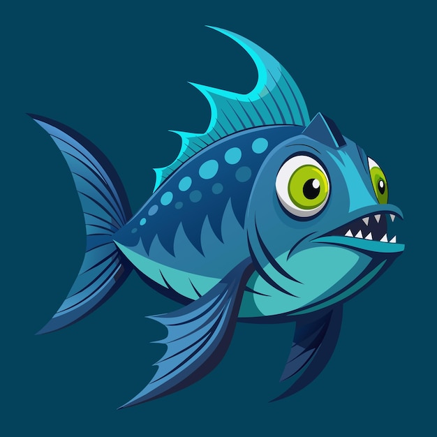 deep sea fish vector graphics illustration EPS source file format lossless scaling icon design