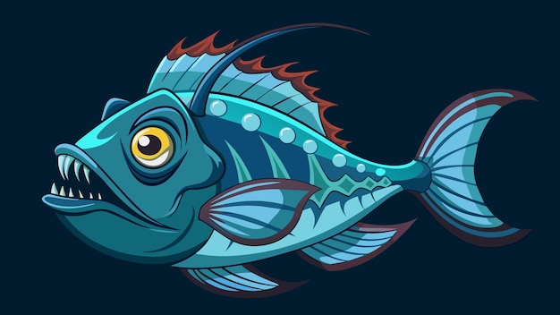 deep sea fish vector graphics illustration EPS source file format lossless scaling icon design
