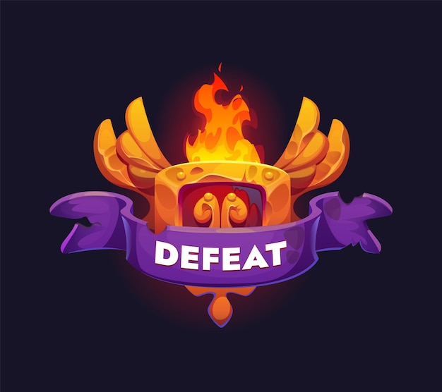 defeat game icon or badge gui arcade final banner