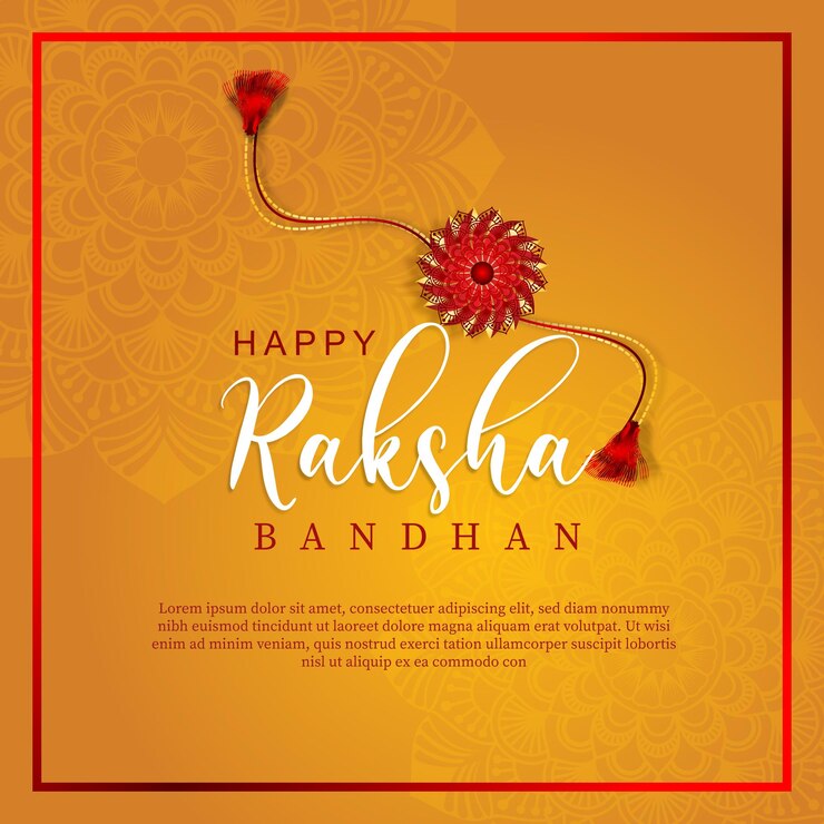 dekoratif rakhi posteri ile mutlu raksha bandhan