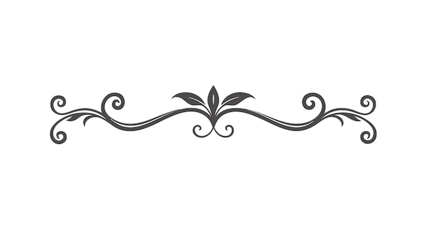 Dekorativ skillelinje Symmetrisk Ornamentalt Kant Blomstermotiv Abstrakt Svirl Filigree Elementer