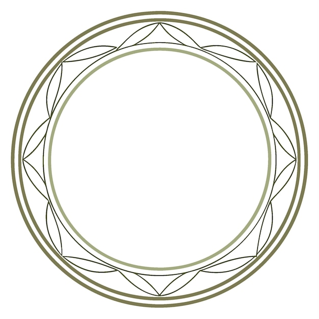 Dekorativa cirkulära ramkanter med geometriskt och symmetriskt designmönster