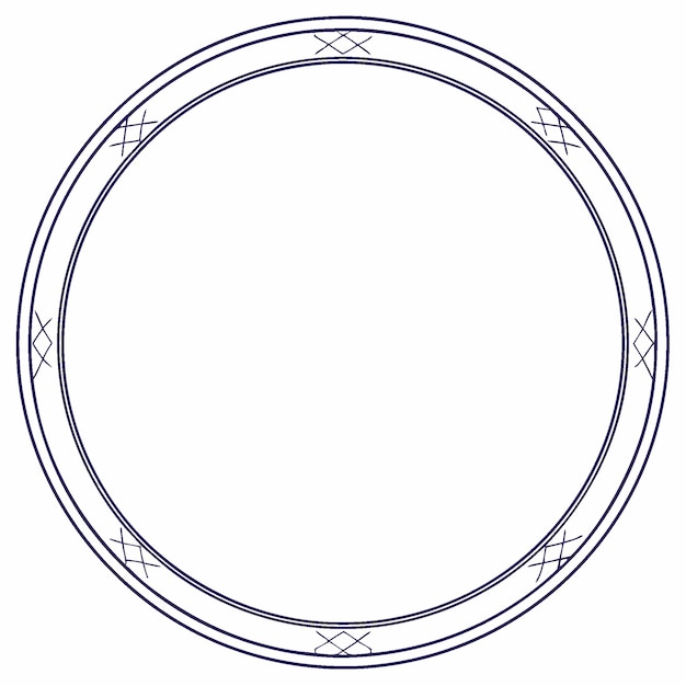 Dekorativa cirkulära ramkanter med geometriskt och symmetriskt designmönster