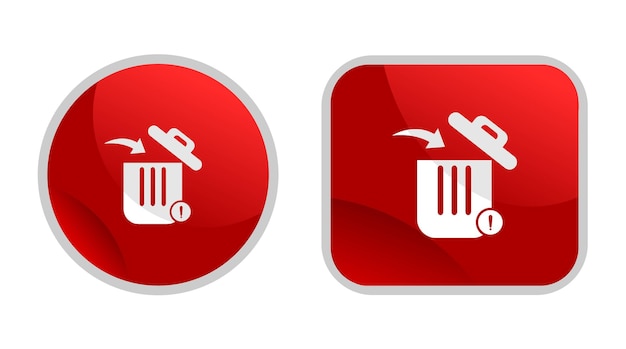 delete button icon with square and round shape
