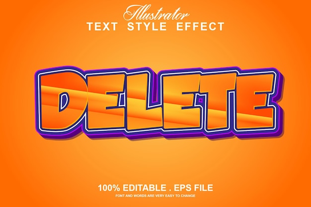 delete text effect editable