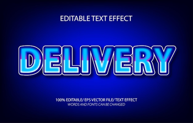 delivery 3d editable text effect and editable text style