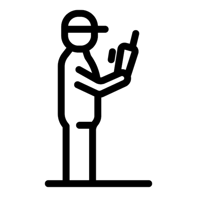 Delivery man using walkie talkie for communication