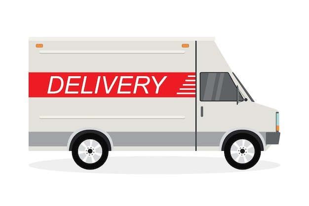 delivery truck van in flat style vector illustration