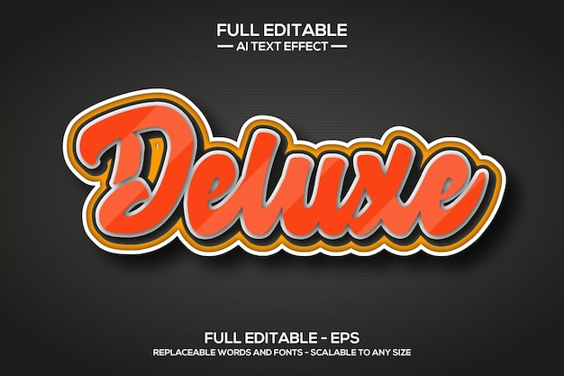 Deluxe 3D text effect editable