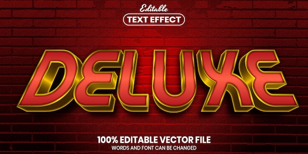 Deluxe text, font style editable text effect
