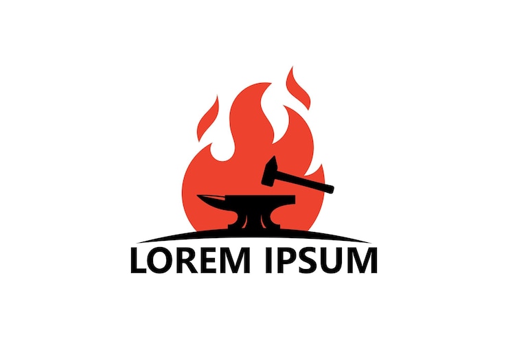 Vektör demirci ateşi logo şablonu tasarım vektörü