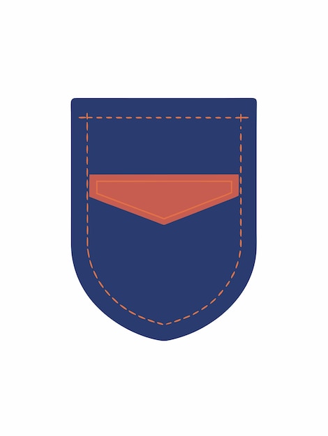 Denim label flat illustration on white background