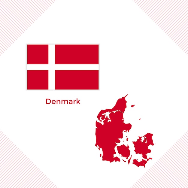 Denmark flag and map illustration