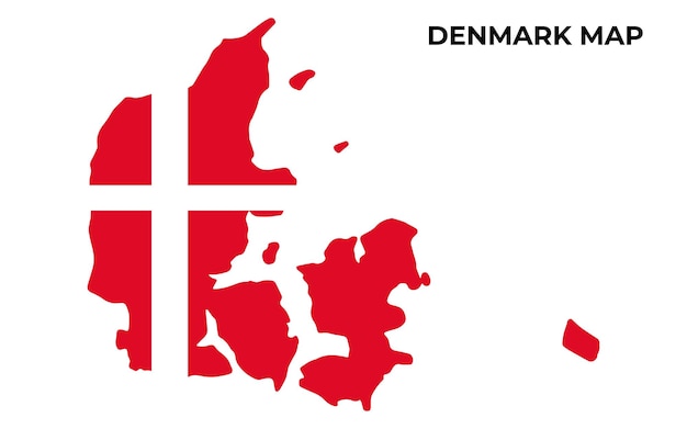 Denmark National Flag Map Design Illustration Of Denmark Country Flag Inside The Map vector image
