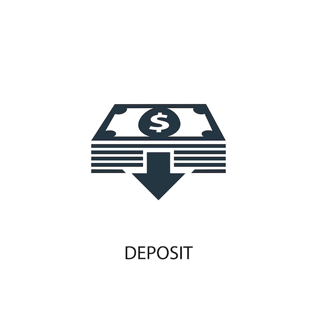 Deposit icon. Simple element illustration. Deposit concept symbol design from Accounting collection. Can be used for web and mobile.